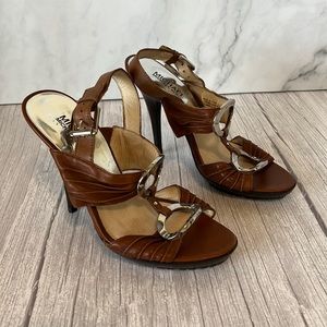 Michael Michael Kors Brown Leather Heel Sandals (7)